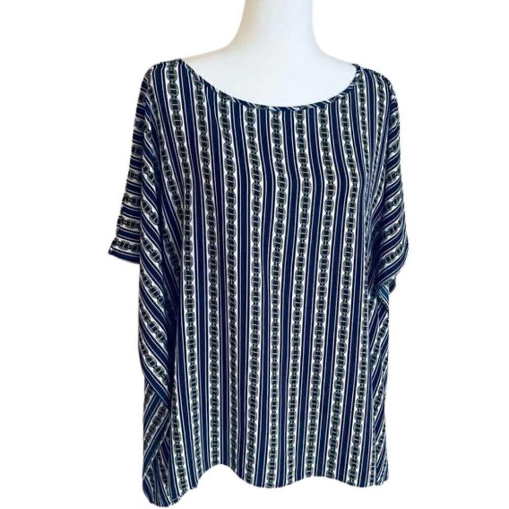 Michael Kors Women's Navy, Gold Chain Tunic - Size S/M, Great Condition